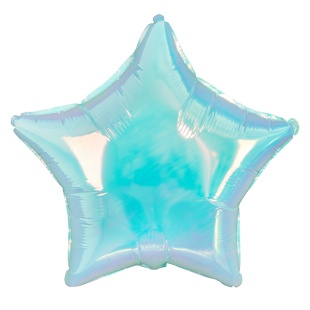 Шар (18''/46 см) Звезда, (надув воздухом), Голубой, Хамелеон, 1 шт. в уп.